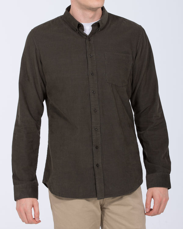 2t Nash Tall Slim Fit Cord Oxford Shirt (khaki)