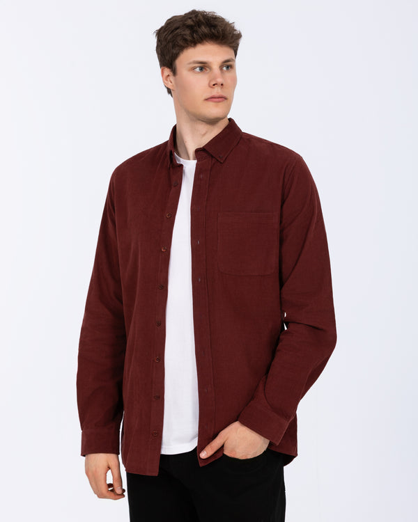 2t Nash Tall Slim Fit Cord Oxford Hemd (rost)