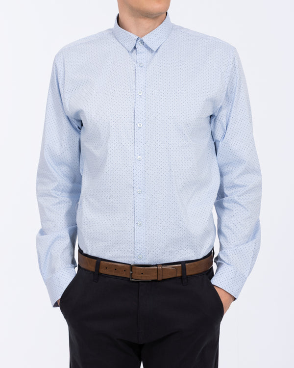 2t Regular Fit Extra Tall Formal Shirt (blue patterned)