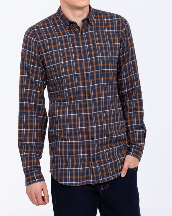 2t Slim Fit Extra Tall Checked Shirt (navy/cream)