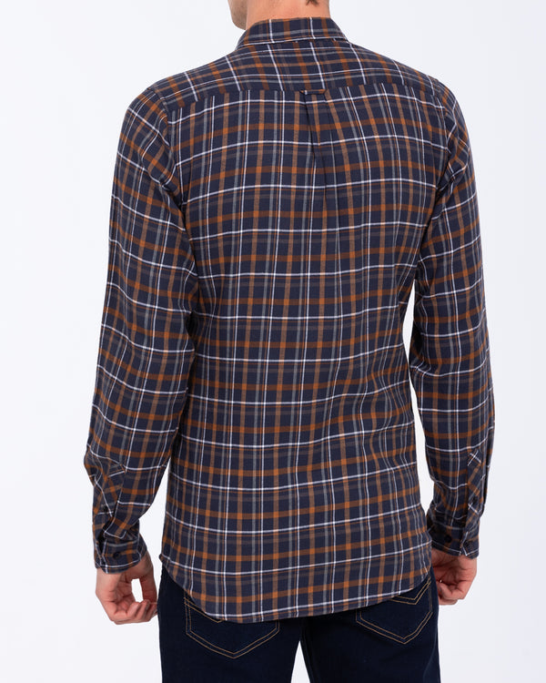 2t Slim Fit Extra Tall Checked Shirt (navy/cream)