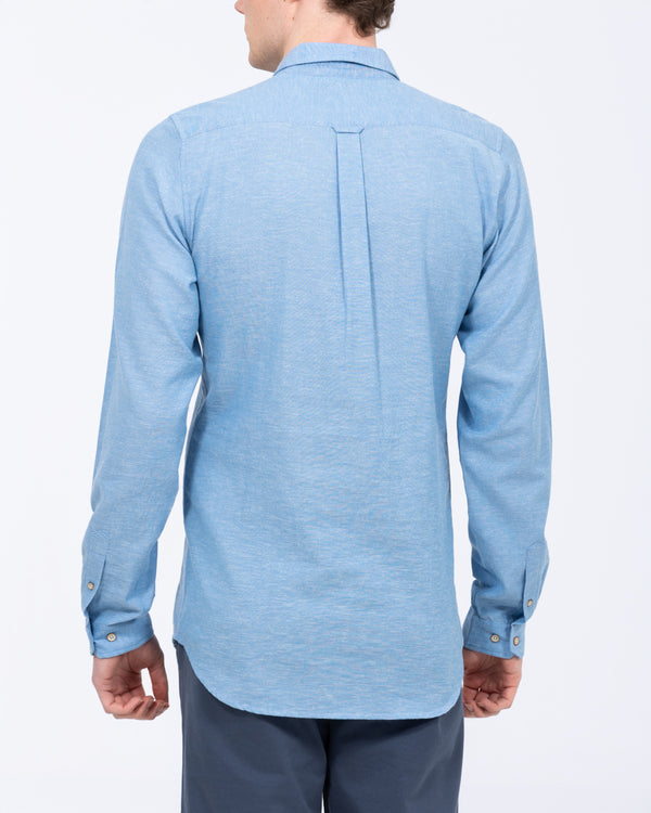 2t Tall Long Sleeve Linen Blend Shirt (mid blue)