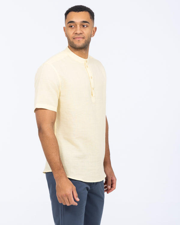 2t Cruz Tall Short Sleeve Linen Blend Shirt (lemon)