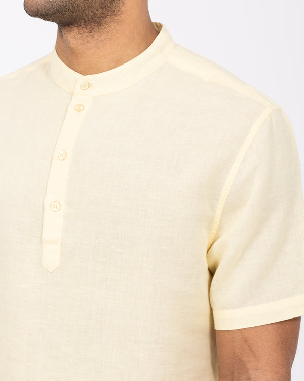 2t Cruz Tall Short Sleeve Linen Blend Shirt (lemon)