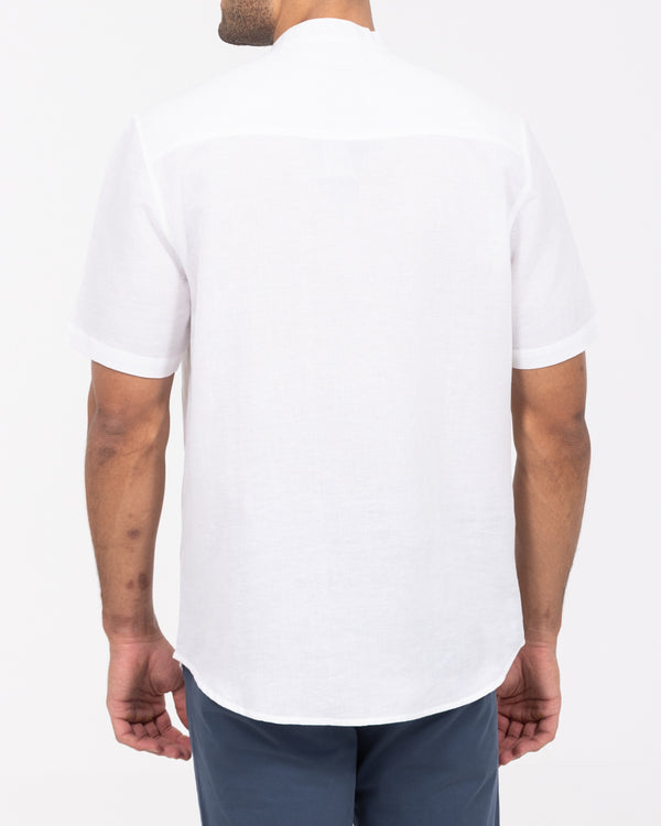 2t Cruz Tall Short Sleeve Linen Blend Shirt (white)