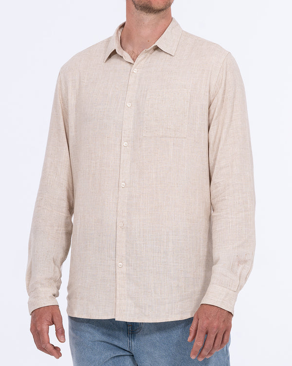 2t Tall Long Sleeve Linen Blend Shirt (natural)