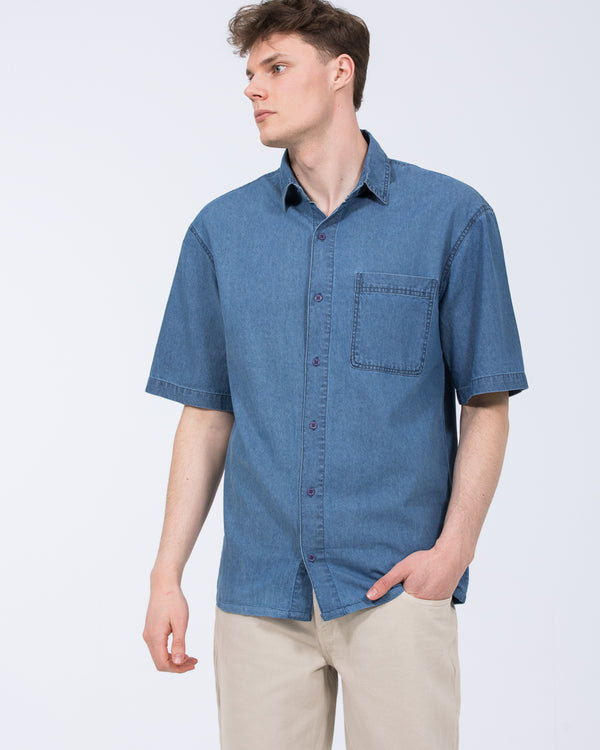 2t Tall Denim Short Sleeve Shirt (blue)