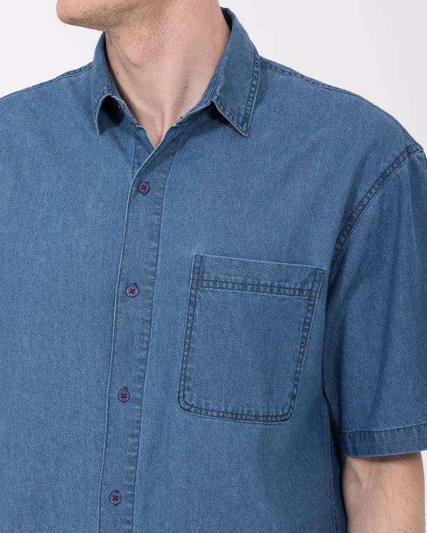 2t Tall Denim Short Sleeve Shirt (blue)