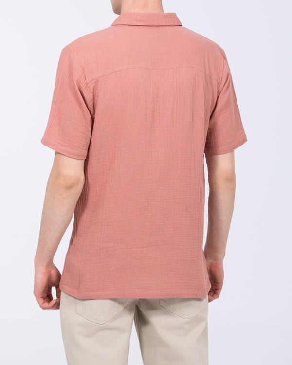 2t Grayson Tall Short Sleeve Embroirdered Shirt (pink)