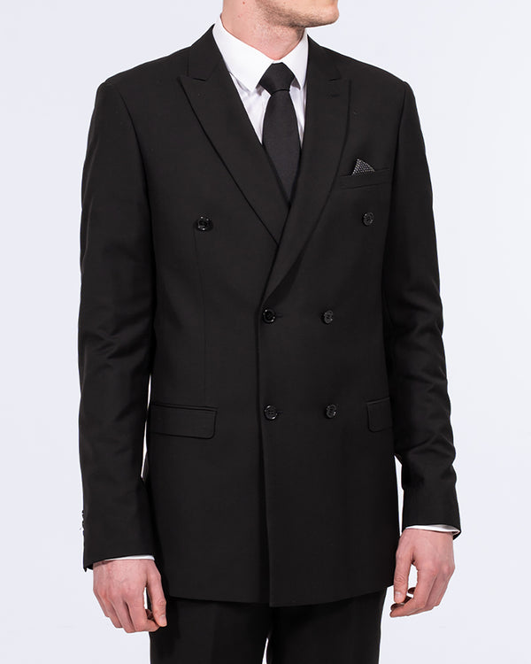 Skopes Double Breasted Slim Fit Tall Suit Jacket (black)