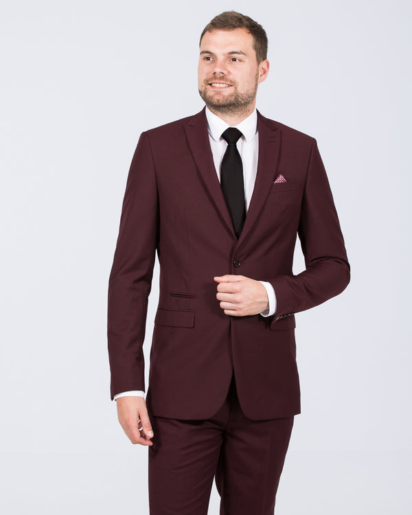 Skopes Madrid Slim Fit Tall Mens Suit (claret)