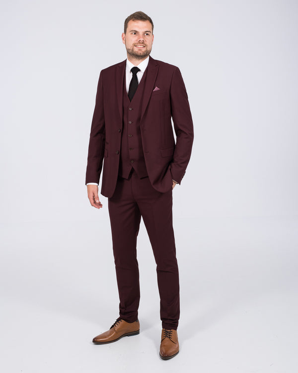 Skopes Madrid Slim Fit Tall Mens Suit (claret)