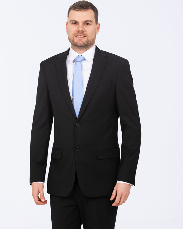 2t Hoher Schlanker Anzug mit Stretch (schwarz)