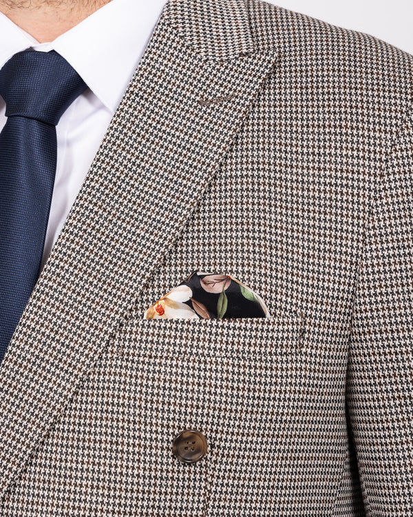 Skopes Cannon Slim Fit Tall Double Breasted Suit (blue/brown)