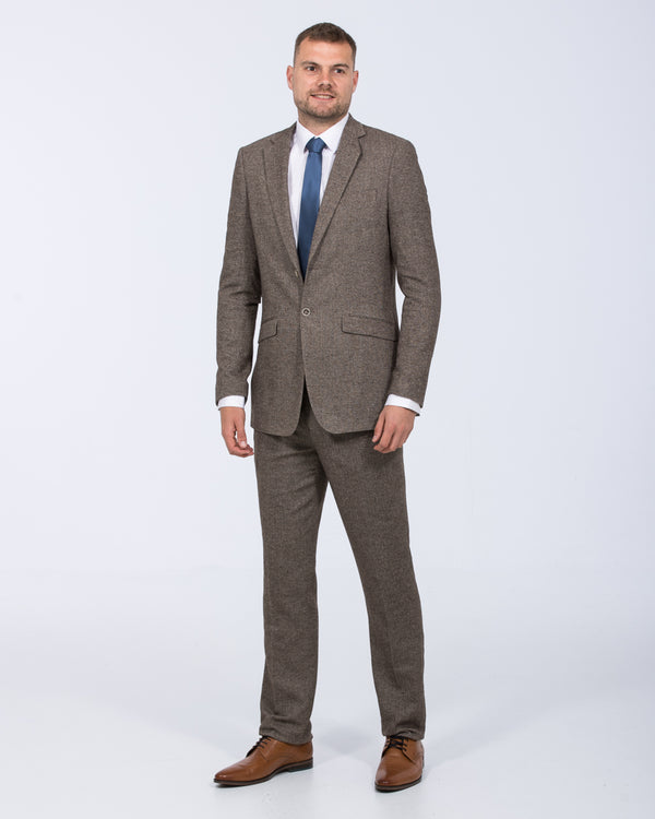 Skopes Jude Slim Fit Tall Suit (fawn herringbone)