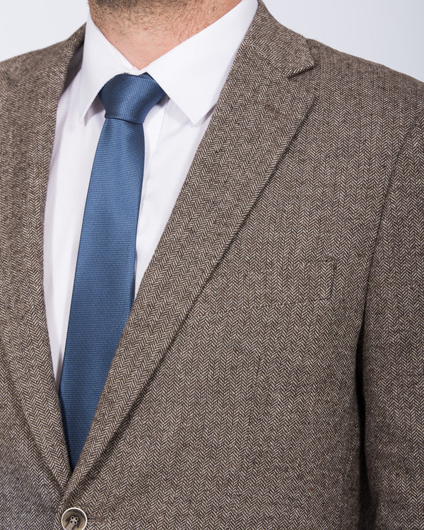 Skopes Jude Slim Fit Tall Suit (fawn herringbone)