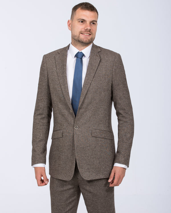 Skopes Jude Slim Fit Tall Suit (fawn herringbone)