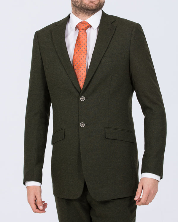Skopes Jude Slim Fit Tall Suit Jacket (olive herringbone)