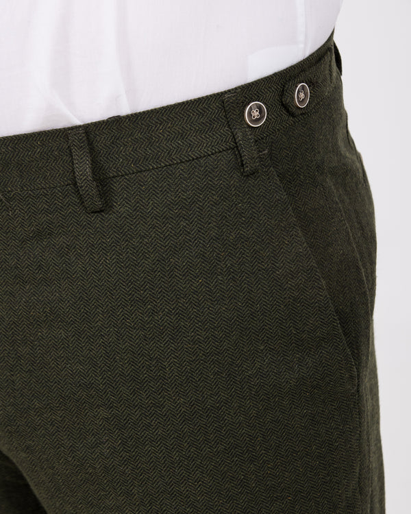 Skopes Jude Slim Fit Tall Suit Trousers (olive herringbone)