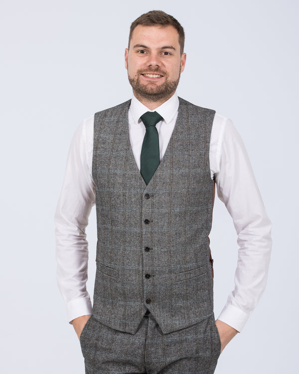 Skopes Rowan Slim Fit Tall Suit Waistcoat (grey herringbone)