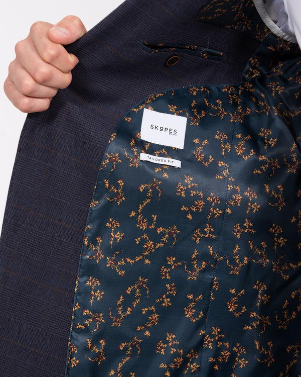 Skopes Guildford Slim Fit Tall Suit (navy check)