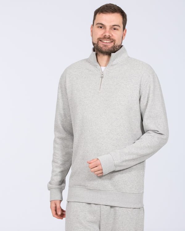 2t Wyatt Tall Quarter Zip Sweatshirt (heather grey)