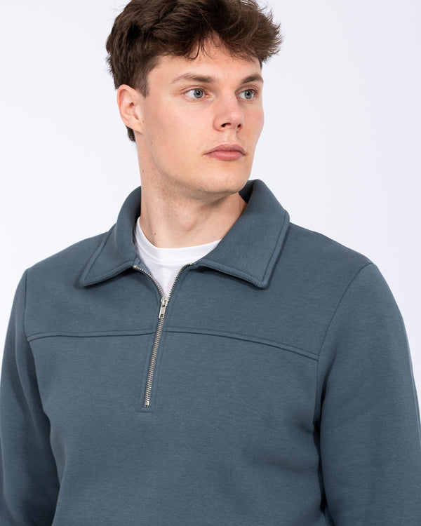 2t Elijah Tall Quarter Zip Sweatshirt (petrol blue)