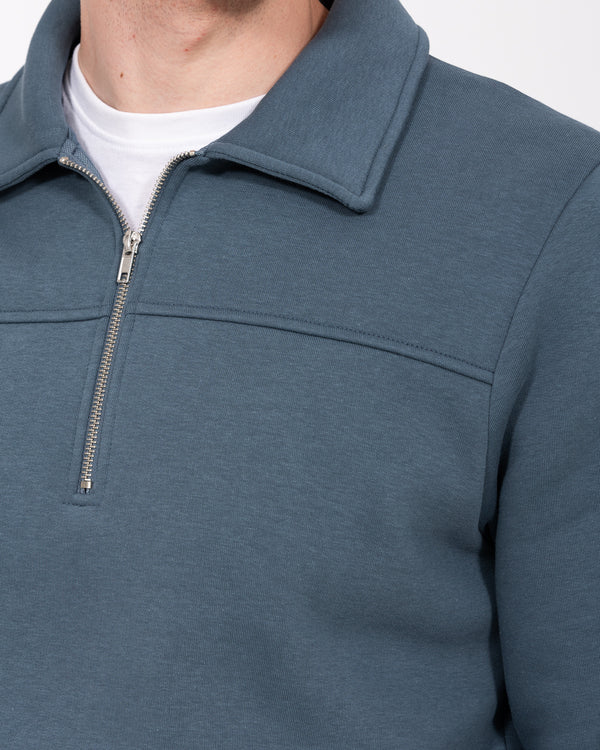 2t Elijah Tall Quarter Zip Sweatshirt (petrol blue)