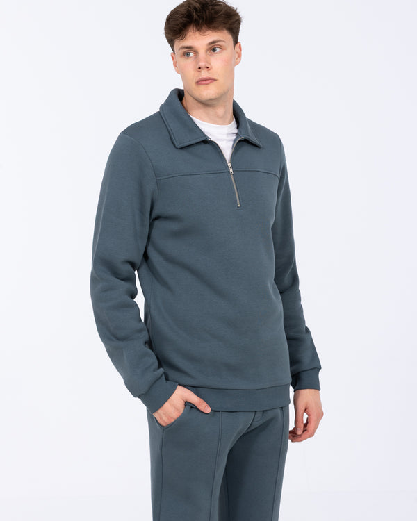 2t Elijah Tall Quarter Zip Sweatshirt (petrol blue)