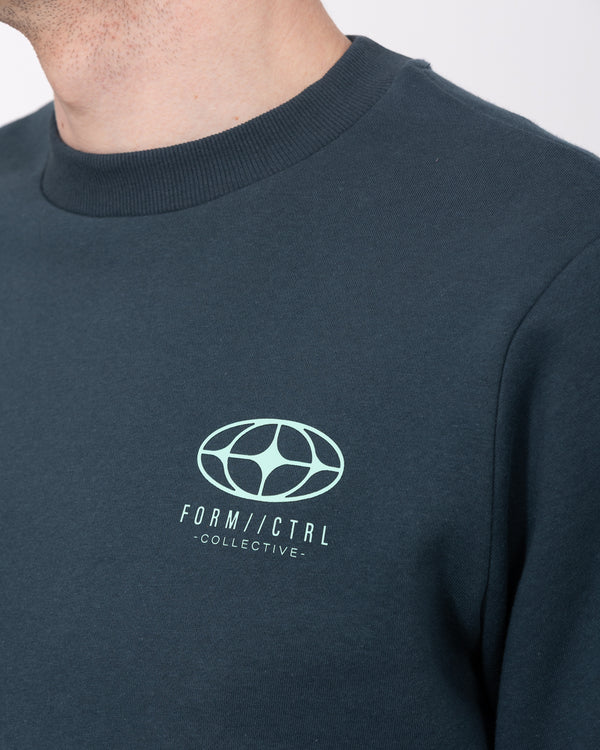 2t Hamish Tall Schweres Sweatshirt mit normaler Passform (bedruckt in Petrol)