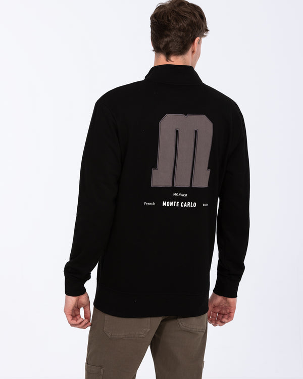 2t Wyatt Tall Quarter Zip Embroidered Sweatshirt (black)