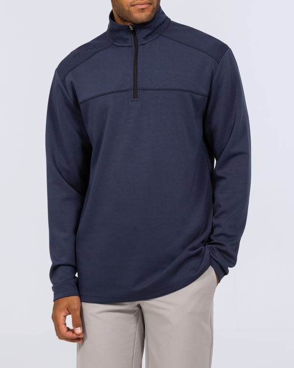 Parell Active Tall Golf Sweatshirt mit Viertel-Reißverschluss (mittelblau)