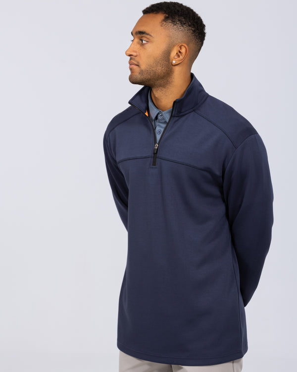 Parell Active Tall Golf Sweatshirt mit Viertel-Reißverschluss (mittelblau)