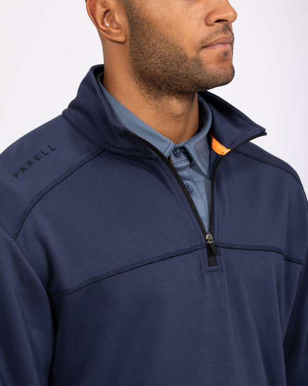 Parell Active Tall Golf Sweatshirt mit Viertel-Reißverschluss (mittelblau)
