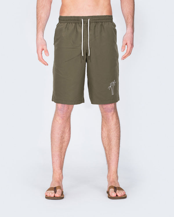 2t Arran Tall Embroidered Palm Swim Shorts (khaki)