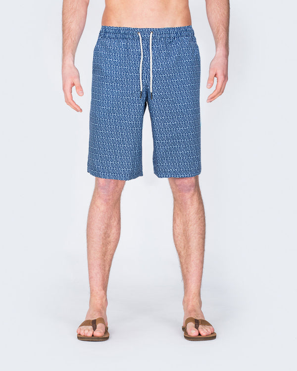 2t Arran Tall Geometric Swim Shorts (blue)