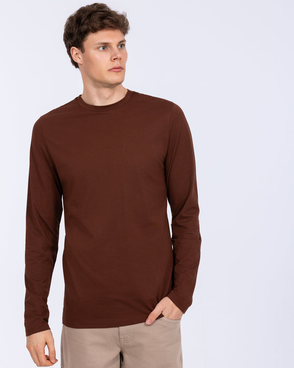 Essentalls Tall-T-shirt met lange mouwen (bruin)