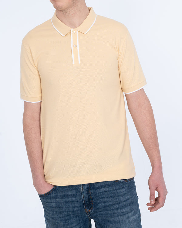 2t Slim Fit Tall Tipped Polo Shirt (lemon)