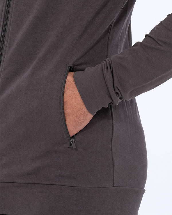 2t Hoher Reißverschluss-Top (dunkelgrau)