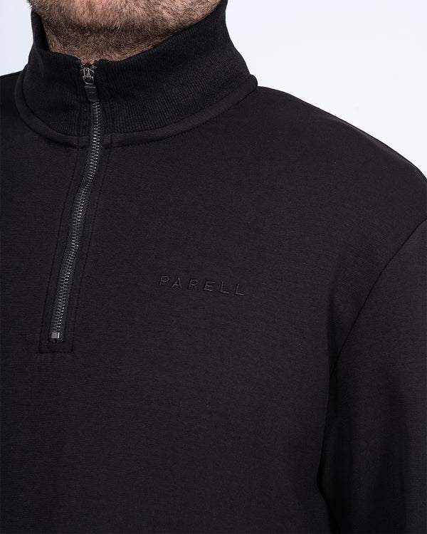 Parell Aktives Hohes Viertel-Reißverschluss Golfoberteil (schwarz)