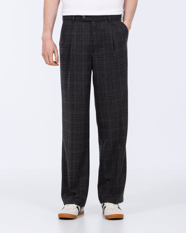 2t Sinclair Tall Wide Leg Pleated Trouser (grey check)