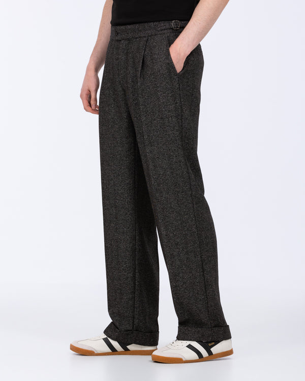 2t Skene Tall Wide Leg Pleated Trouser (grey herringbone)