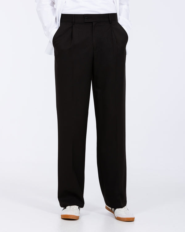2t Saxon Tall Wide Leg Pleated Trousers (black)