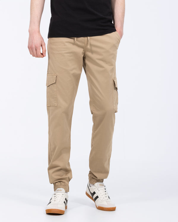 2t Fabio Regular Fit Tall Stretch Cargo Trousers (beige)