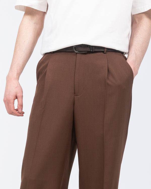 2t Saxon Tall Wide Leg Pleated Trousers (chocolate)