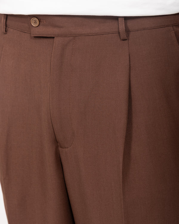 2t Saxon Tall Wide Leg Pleated Trousers (chocolate)