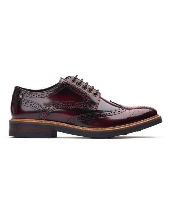 Base London Woburn Lace Up Brogue Shoes (bordo)