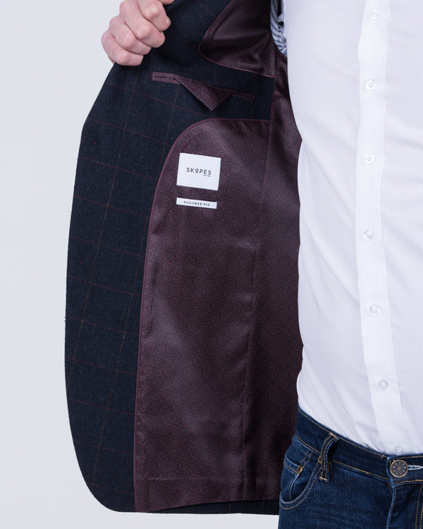 Skopes Aiken Tall Blazer (navy/red check)