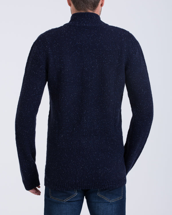 2t Lambswool Cable Knit Tall Cardigan (navy)