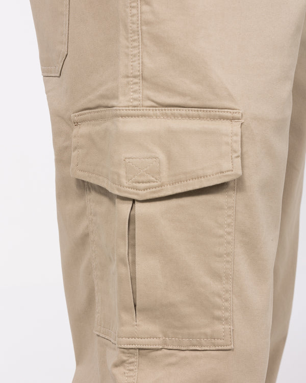 2t Fabio Regular Fit Tall Stretch Cargo Trousers (beige)